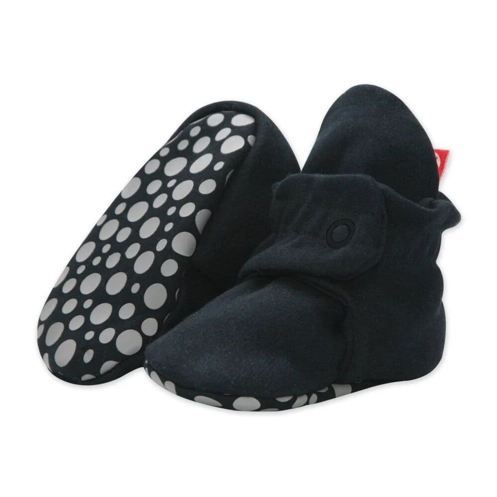 Zutano Cotton Gripper Booties, Black, Size 6M